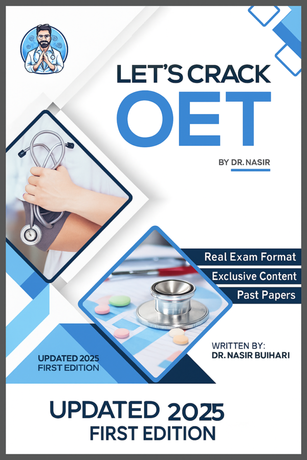 Let's Crack OET Book Cover 2025 – OET Reading & Listening Material for Doctors and Nurses